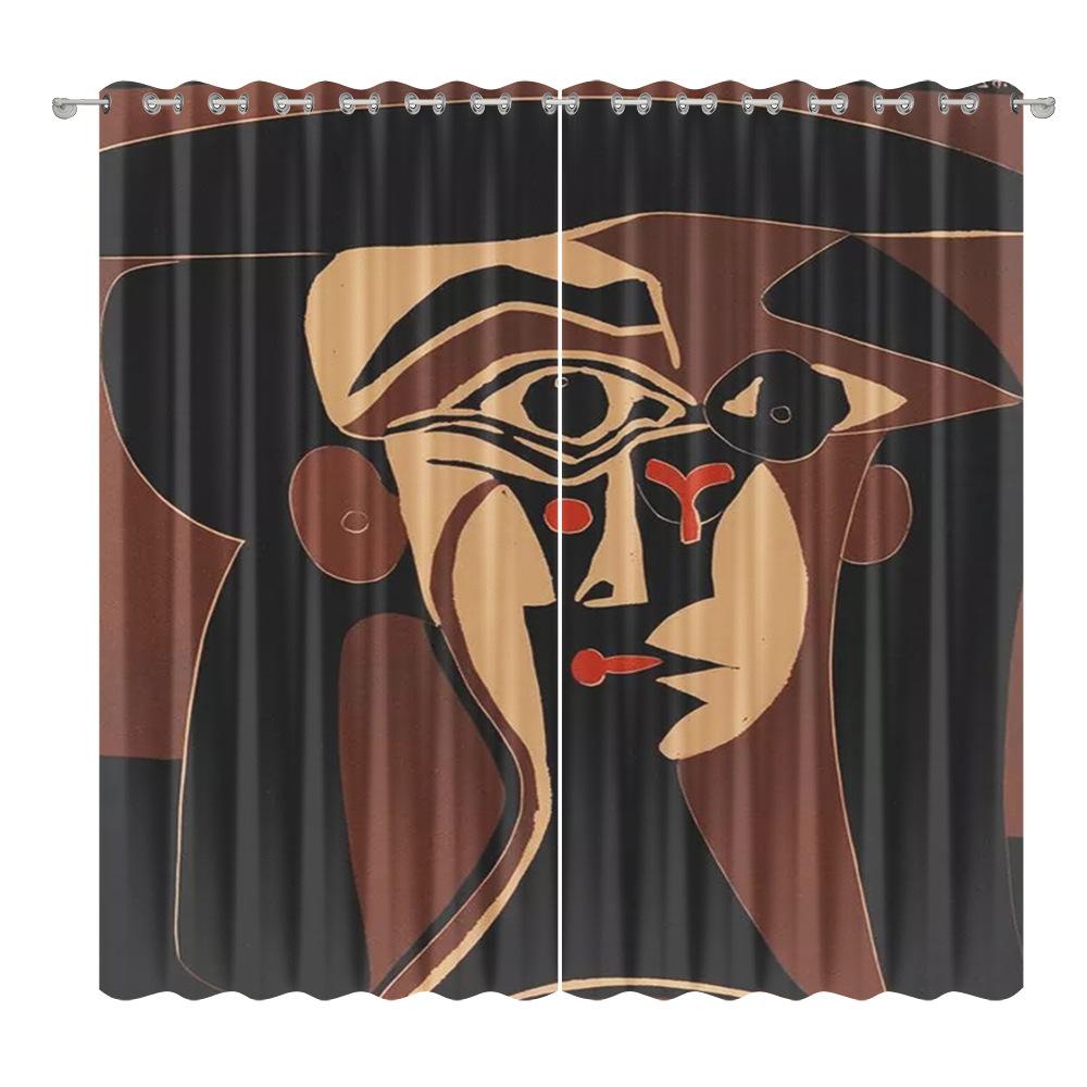 Abstract Curtain Cloth Bedroom Living Room Balcony Blackout Curtain Office Hotel Insulation Curtain