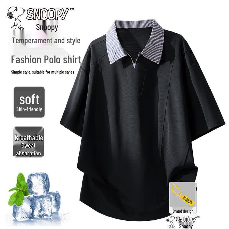 SNOOPY Men s Summer Lightweight Breathable Polo T-Shirt XL