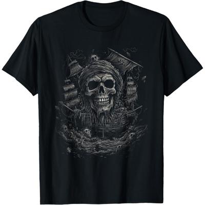 Skull & Crossbones, Pirate Vintage T-Shirt(1)