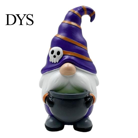 Small Resin Elf Sculptures Halloween Gnome Ornament, Spooky Faceless Figurine, Unique Whimsical Fall Table Decorations for Home Indoor Outdoor