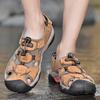 Men's Leather Outdoor Plus Size Sandals Summer Casual Men's Vacation Beach Shoes Fashion Outdoor Non-Slip Sandals