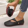 Fashion Retro Style Women's One-pedal Flat Shoes - Light and Comfortable, Round Head Design and Rubber Sole