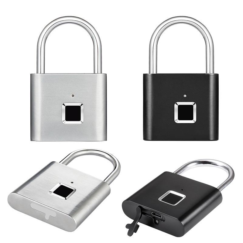 Smart Fingerprint Identification Lock,One Key To Open The Fingerprint Lock,USB Rechargeable,Suitable For School Lockers,Luggage