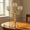 Candelabra with Crystal Beads Toned Centerpiece Electroplated Candle Holder Five