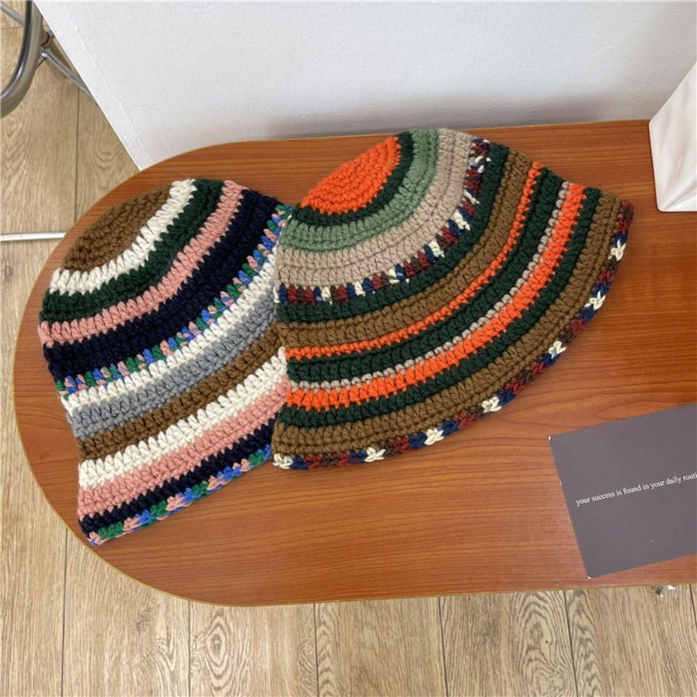 

Autumn and Winter Fisherman Hat Gradient Color Winter Bucket Hat New Warm Basin Hat Ladies