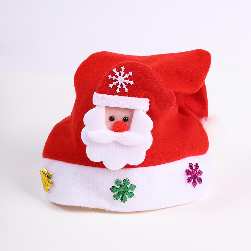 

Kids & Adults Luminous Red Christmas Hat with Flocked Applique – Festive Gift