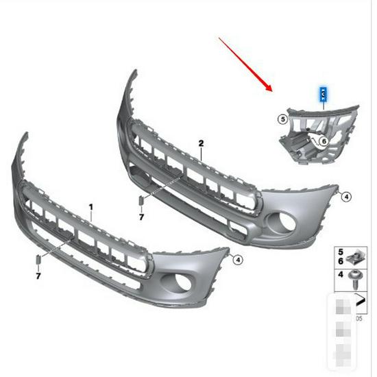 Stoßfängergrill Luftschlitz für BMW MINI F55 F56S (51114824443/51114824444)