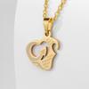 Stainless Steel Heart To Heart Lovers Necklace Christmas Gift Heart Pendant