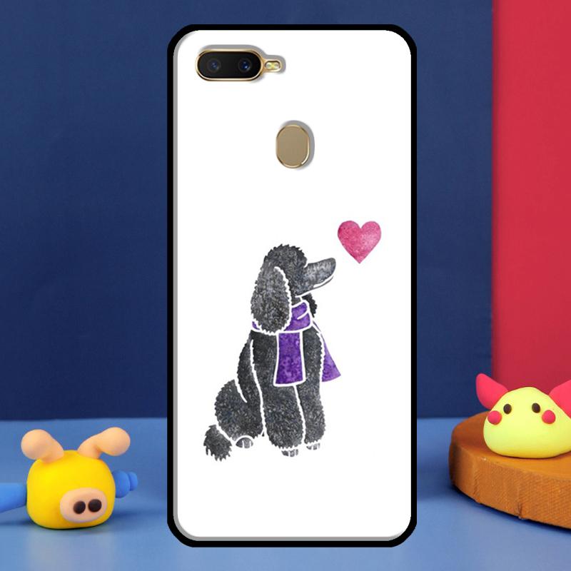 Cartoon Poodle Dog Case For Oppo A91 A5 A9 A16 A76 A96 A58 A78 A98 A52 A72 A74 A94 A54 S A57 A77 A15 A17 Cover