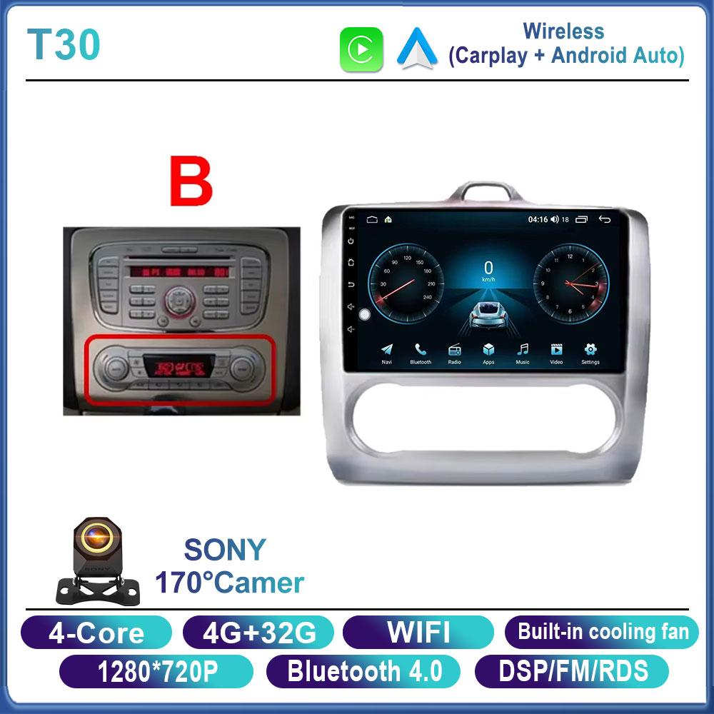 Android 16 For Ford Focus 2 3 Mk2 Mk3 2004 2005 2006 2007 - 2011 Car Radio Navigation Multimedia Player WIFI+4G GPS Carplay Auto
