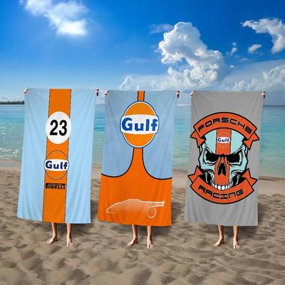 G-Gulf Racing Car Logo Microfiber Printed Beach Towel Mountain Climbing Yoga Beach Swimming Running Absorbent Soft Towel