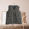 Men's Fur-Lined Wool Vest - Sheepskin Sleeveless Jacket for Middle-aged and Elderly Winter Warmth