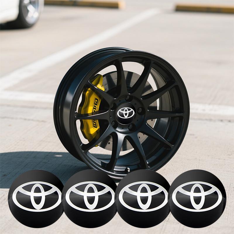 4pcs 56mm Car Wheel Hub Cover Badge Sticker For Toyota TRD Camry Prius Corolla Land Cruiser Sequoia Prado Tundra Venza Crown RS