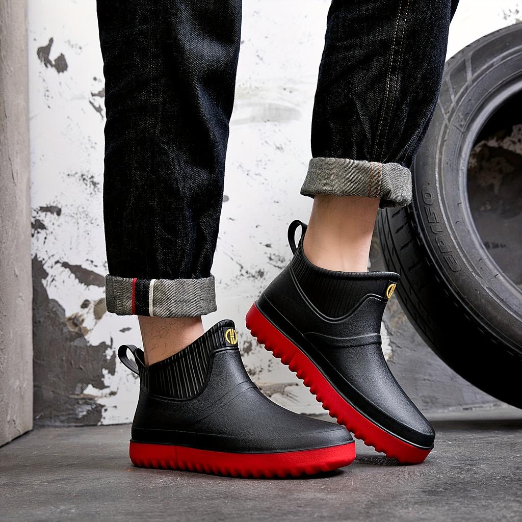 Rubber Rain Boots for Women Men, Round Toe Ankle Boots Perfect for Gardening, Fishing, Rain Day