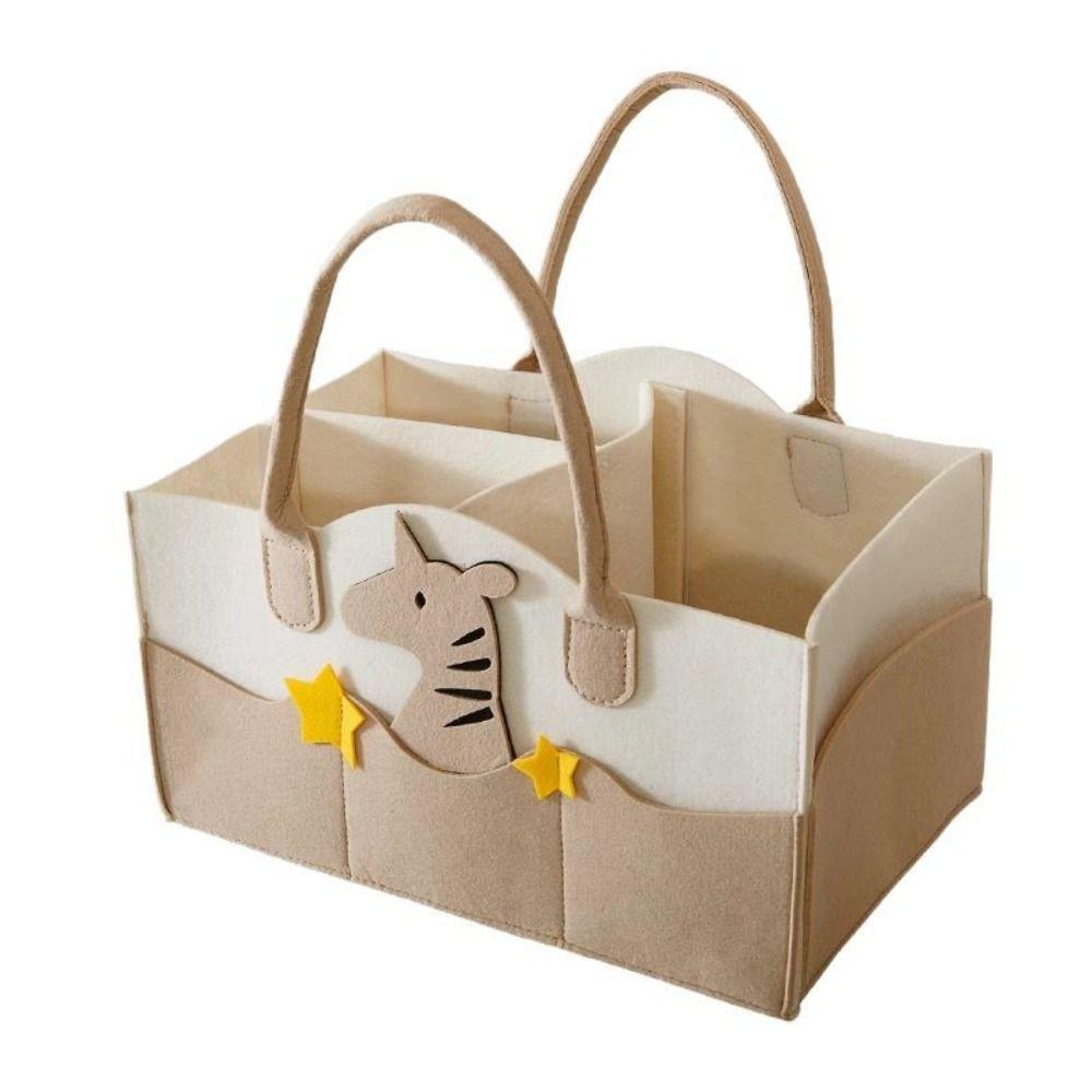 Felt Material Nursery Storage Bin Cartoon Print Baby Diaper Holder  Nursery Essentials