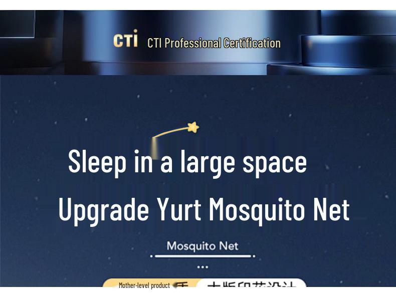 Foldable Mosquito Net Canopy for 1.5-1.8m Beds, Free Installation, Bedroom Yurt Tent