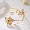 Bohemian Enamel Flower Cuff Bracelets for Women Fashion Gold Color Floral Upper Arm Open Bangle Beach Party Jewelry Gift