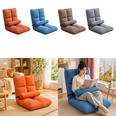 Floor Chair Foldable Padded Recliner Five Position Adjustable Gaming Sofa for Small Space Dorm Bay Window