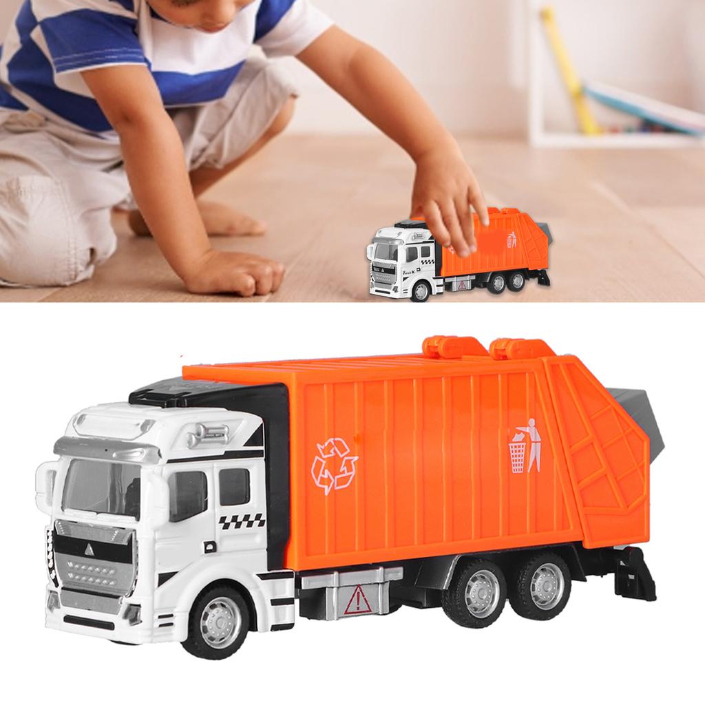 1:48 Pull Back Garbage Truck Toy Alloy Plastic Delivery Trash Truck Vehicles Toys Decoration for Boys