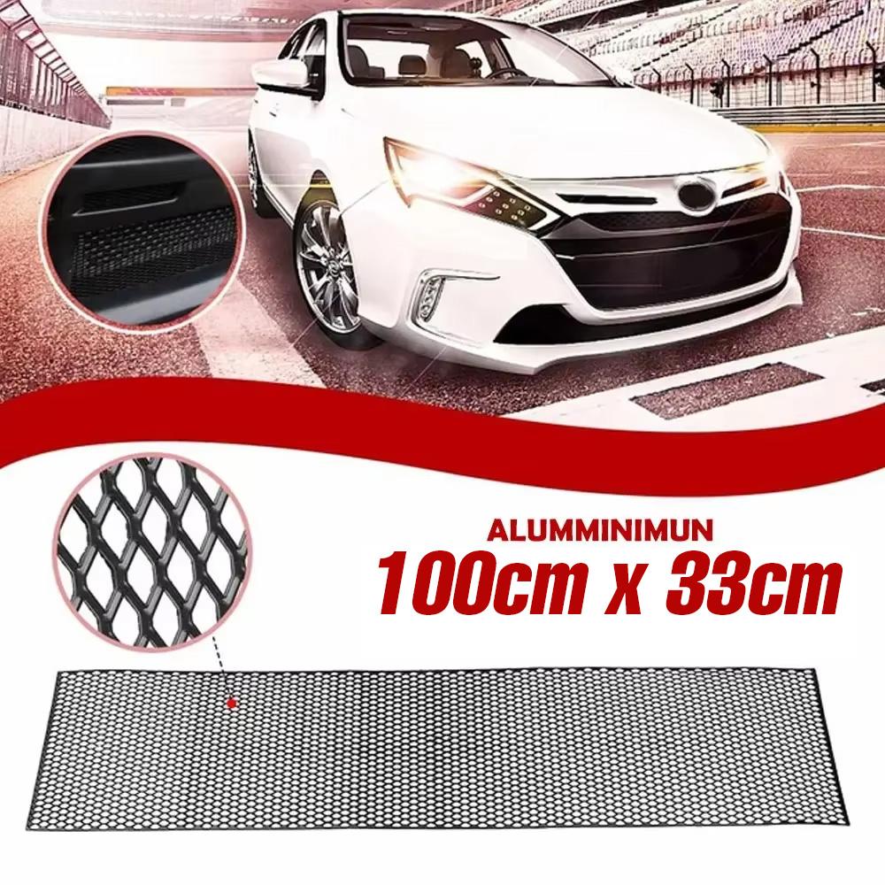 Racing Air Vent Mesh Grills Universal Fit for Car Cuttable Front Bumper Honey Comb Vent Grille Mesh Sheet 120x40cm ABS&Aluminium