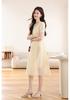 2026 Summer V-Neck Slimming Midi Dress for Middle-Aged and Elderly Women