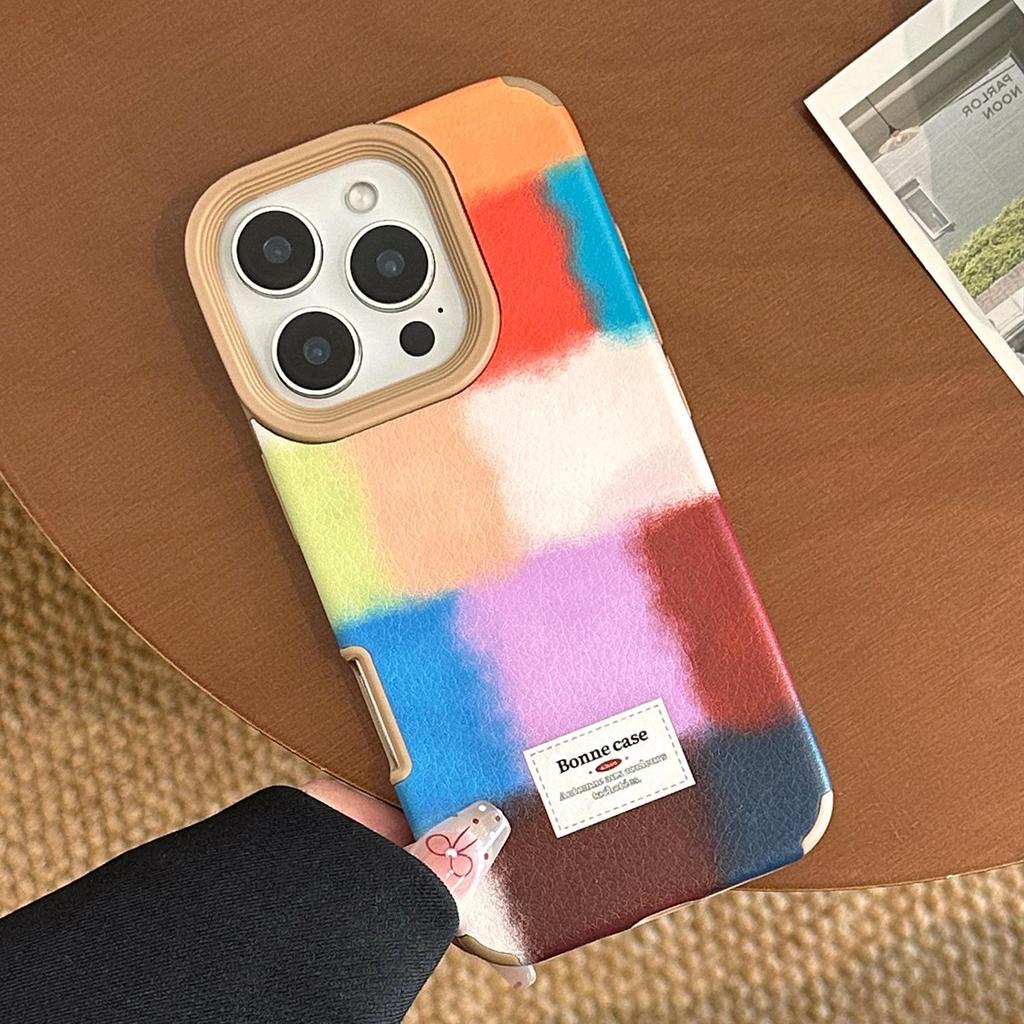 Handyhülle im Block-Spleiß-Stil im Vintage-Look, passend für Apple-Handys