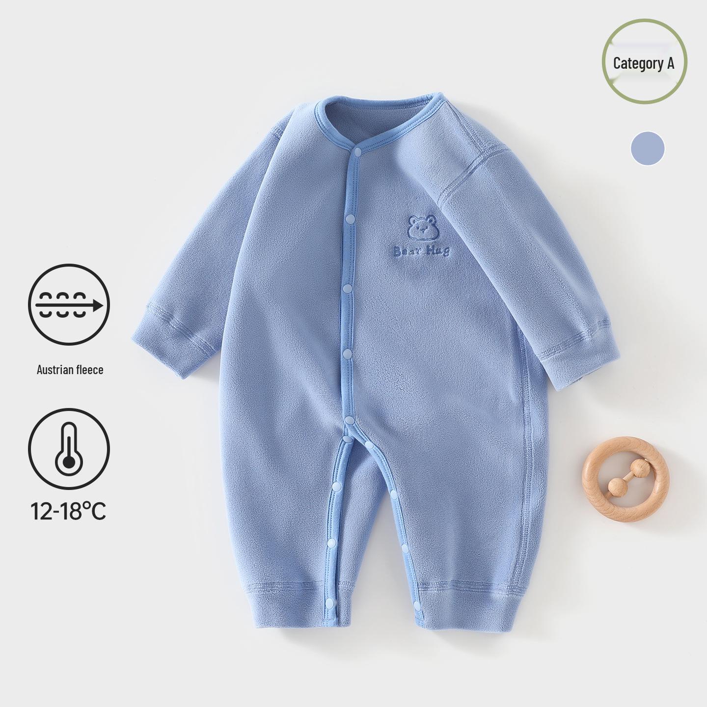 

Coral Fleece Baby Rompers: Warm, Thickened One-Piece Suits for Newborns in Autumn and Winter. 66cm [11-14 jin]