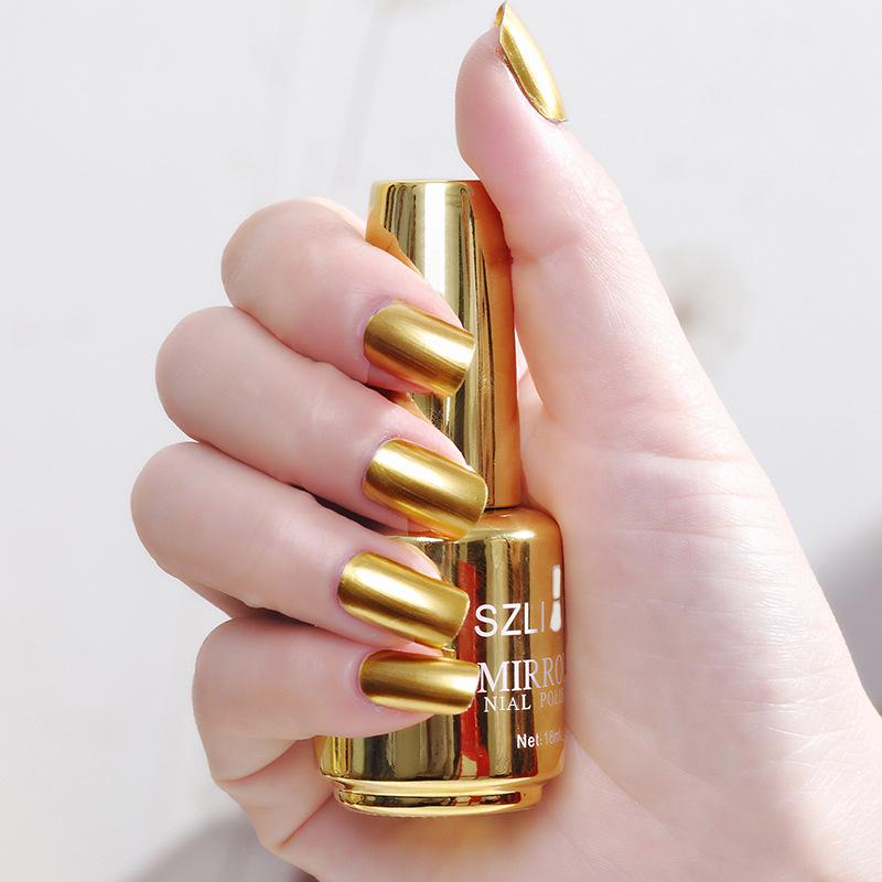 Women Quick Drying Lasting Metallic Mirror Effect Nail Art Polish Varnish Tool Manicure Gift