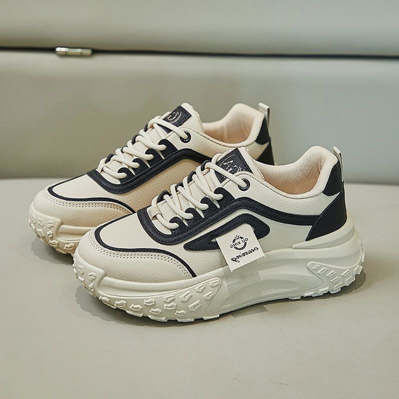 Popular dad shoes children's 2025 new spring platform casual versatile light feet women's shoes leather round head