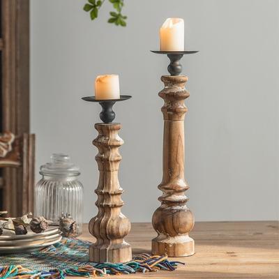 Vintage Candle Holder Wooden Candles Holders Luxury Elegant Candlestick Aesthetic Decorative Candlesticks Table Decorations