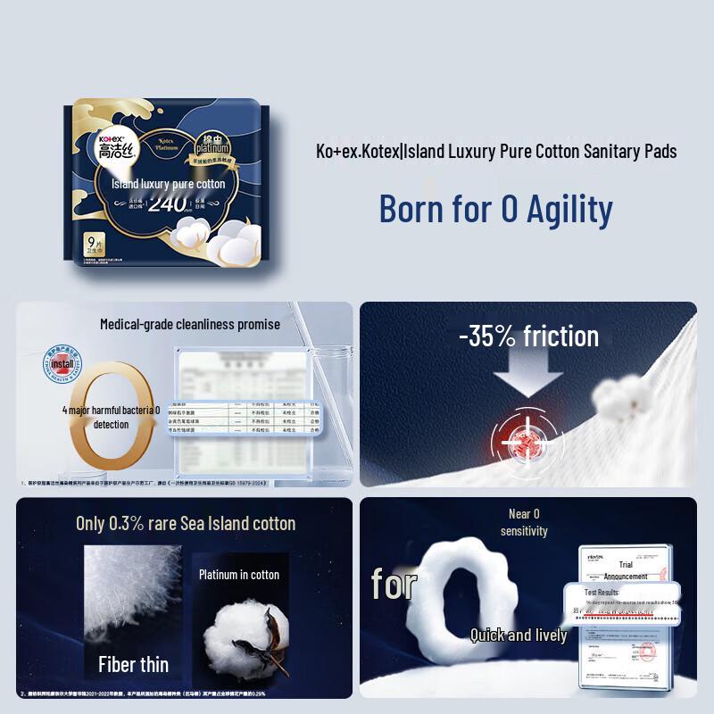 Kotex Pure Cotton Ultra-Thin Overnight Pads