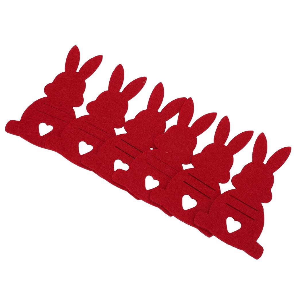 6PCS Easter Bunny Money Holders Funny Felt Cash Holder Card for Banknote Holding Party Decoration Red