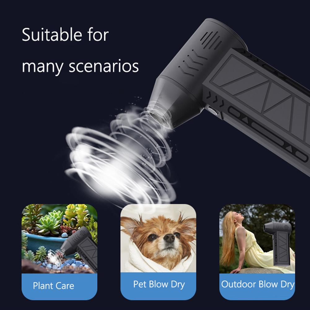 Mini Turbo Jet Fan Rechargeable Electric Air Duster with Light Handheld Duct Fan Jet Dry Blower for Laptop Computers Keyboard