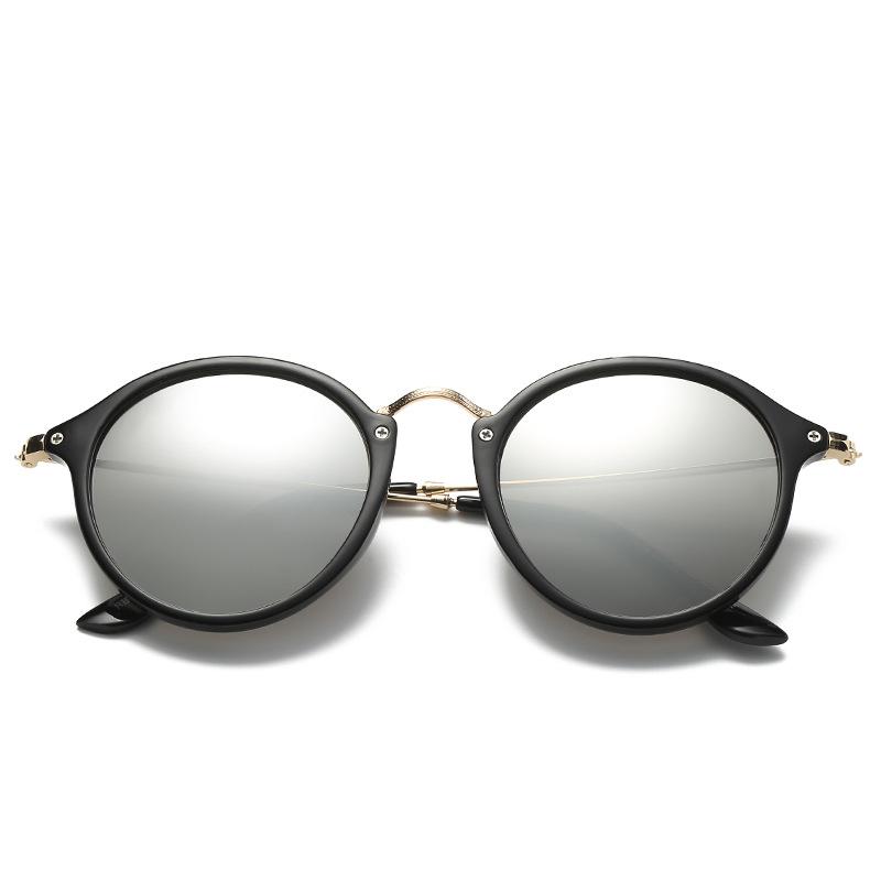 Mote Rund metallramme Speil Solbriller Kvinner Menn Retro Brand Designer Solbriller Trending UV4 Gafas De Sol Mujer