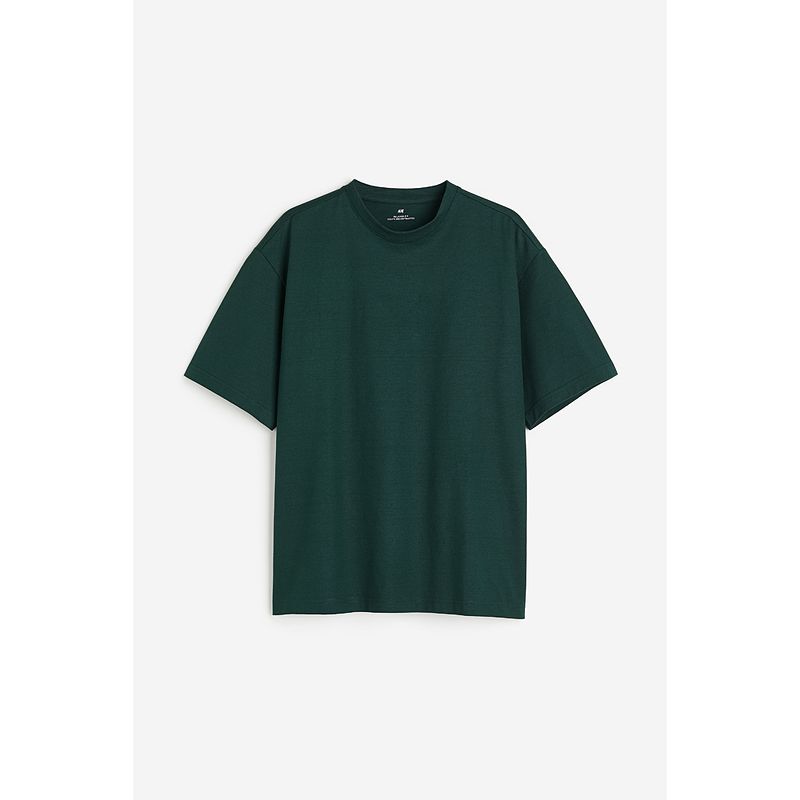 

HM Мужская Женская Футболка Парная Одежда Тяжелый Вес Чистый Хлопок Минималистичная Свободная Дышащая Круглый Вырез Короткий Рукав Базовая Футболка 0608945 Dark green 180/116A(XL)