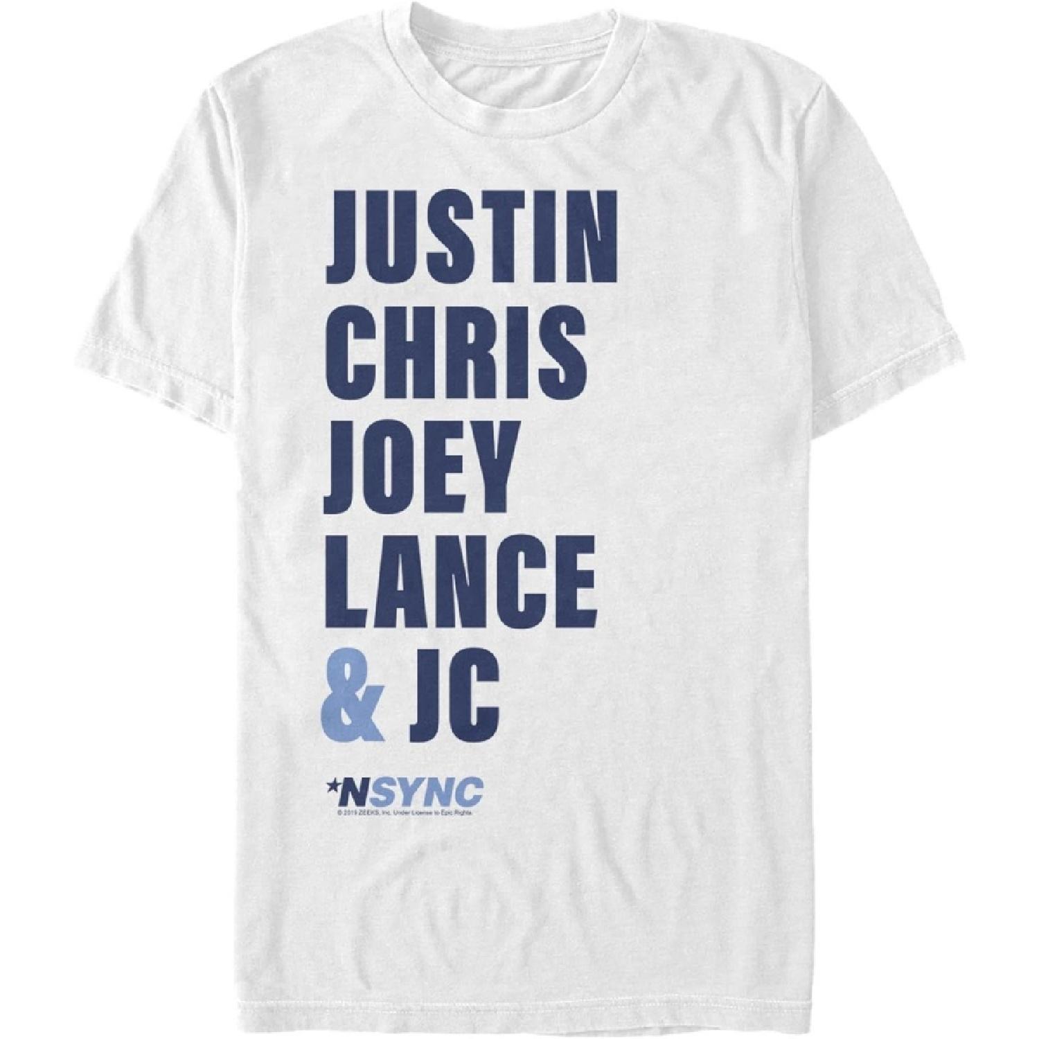 Fifth Sun Men s NSYNC Band Name Stack T-Shirt XXXXXL белый
