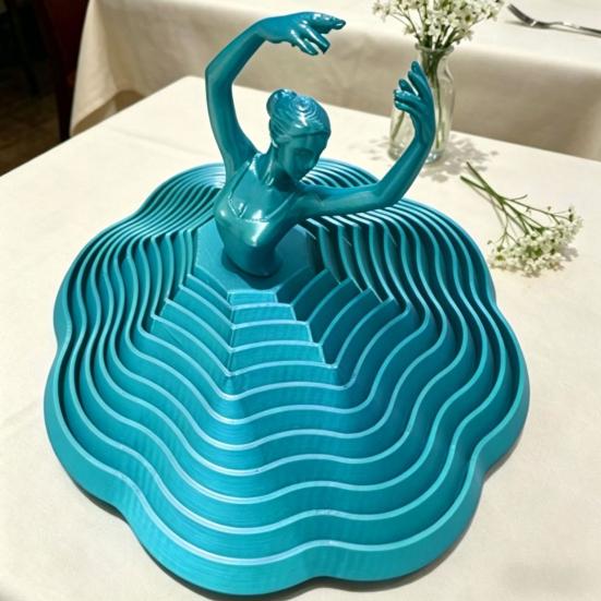 3D Printed Ballet Dancer Ornaments Spinning Ballet Girl Sculpture Rotational Movement Elegant Desk Decor for Home Office Creative Spaces Gifts