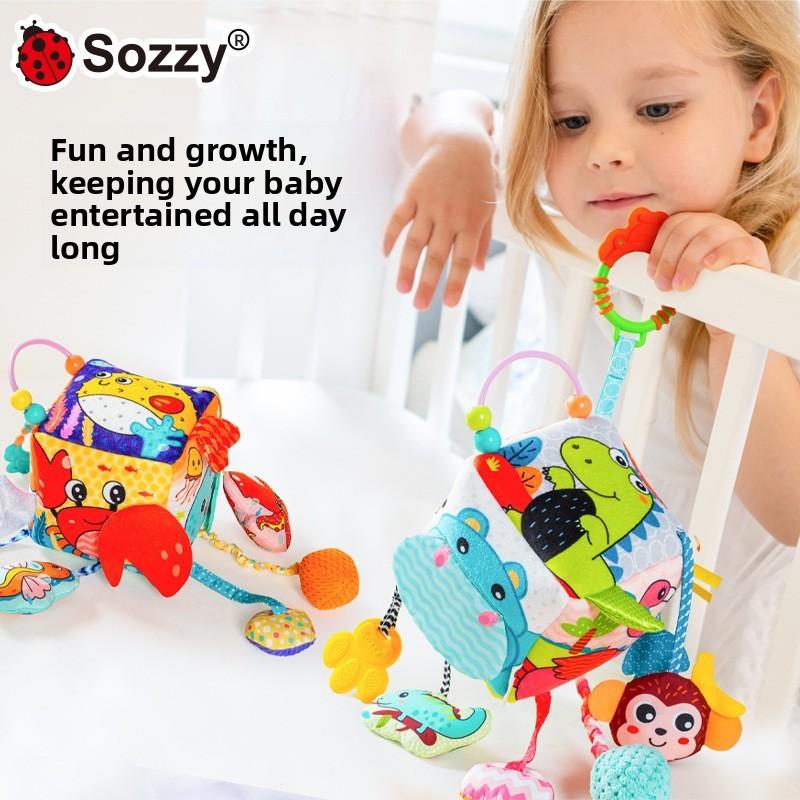 Baby Plush Hanging Toy With Multisurface Development For Infant Learning And Sensory Engagement