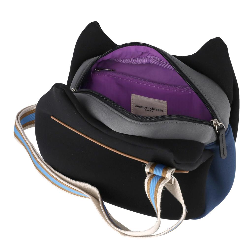Tsumori Chisato Cat Urethane Shoulder Bag, Black