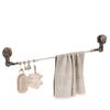 Retractable Rotating Drying Rack with Suction Cups, Detachable & Reusable for Balcony, Bathroom, or Toilet.