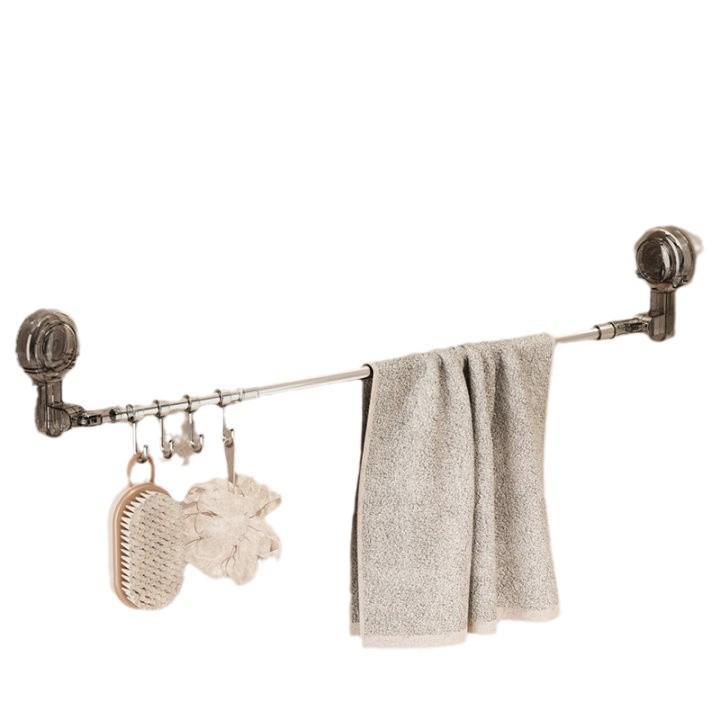 Retractable Rotating Drying Rack with Suction Cups, Detachable & Reusable for Balcony, Bathroom, or Toilet.
