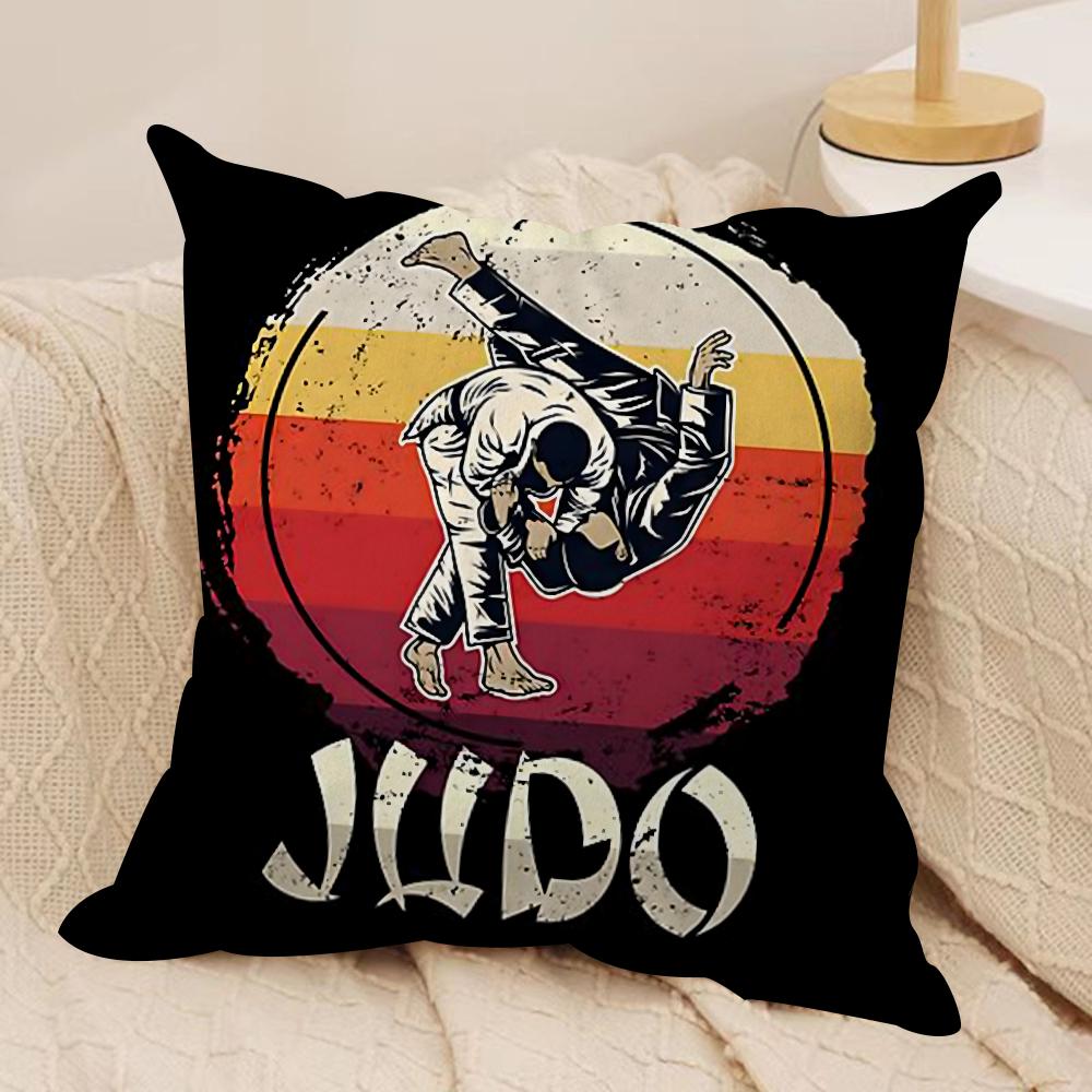 Sports Judo Martial Arts Cushion Cover Soft Plush DoubleSided Printed Sofa Pillow Cushion Cover Cozy AllSeason Decor Gift