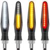 Ktecks 4PCS Motorcycle Indicators - Flowing Turn Signal Lights, Daytime Running And Brake Lights - 12V LED Amber White Red For Motorbike