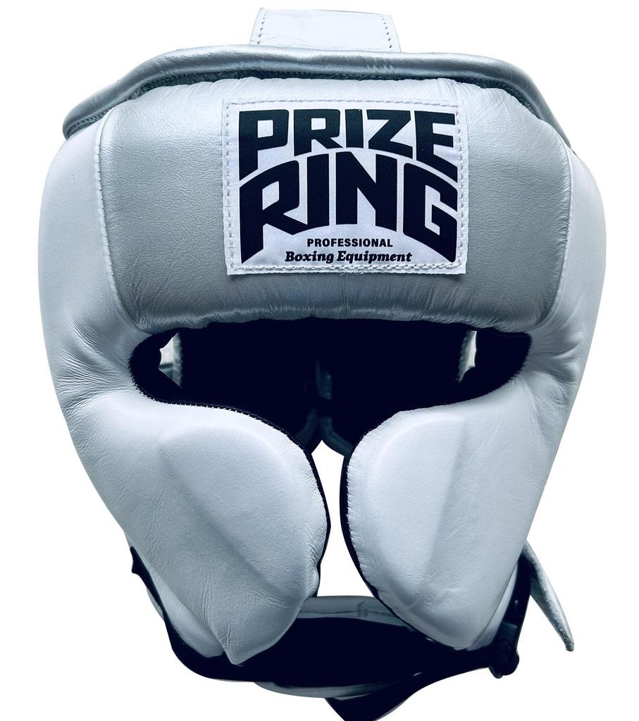 PRIZE RING Lightweight Headgear L Size "Professional SS" Silver/White
