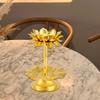 Decorative Candle Stand 4Inch Alloy Lotus Leaf Shape Perfect for Wedding Spiritual Buddhists Gathering Supplies