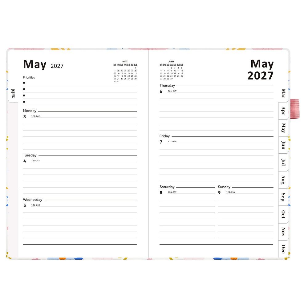 PU Leather Cover A5 Diary Weekly & Monthly Yearly Planner 2027 Planner  Home School Office