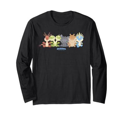 DreamWorks How To Train Your Dragon Tiny Adventures Dragons Lineup Long Sleeve T-Shirt