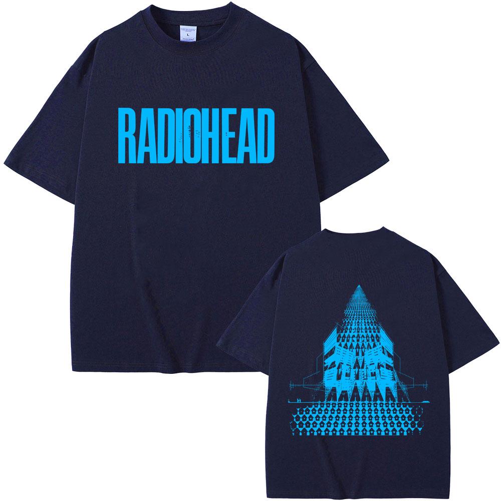Radiohead Return To The Road European Tour T Shirts Men Women Hip Hop Rock Tshirt Mens Fashion Oversized Tshirts Streetwear