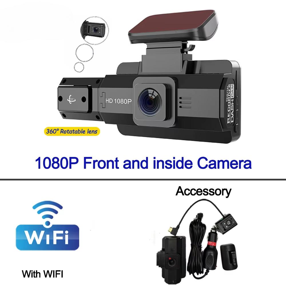 1080P Kamera für Auto WIFI APP Dual Lens Dash Cam für Autos Videorecorder Vorder- und Innenkamera für Fahrzeug Autozubehör