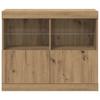 LED Sideboard Brown 81 x 37 x 66.5 cm Engineered Wood